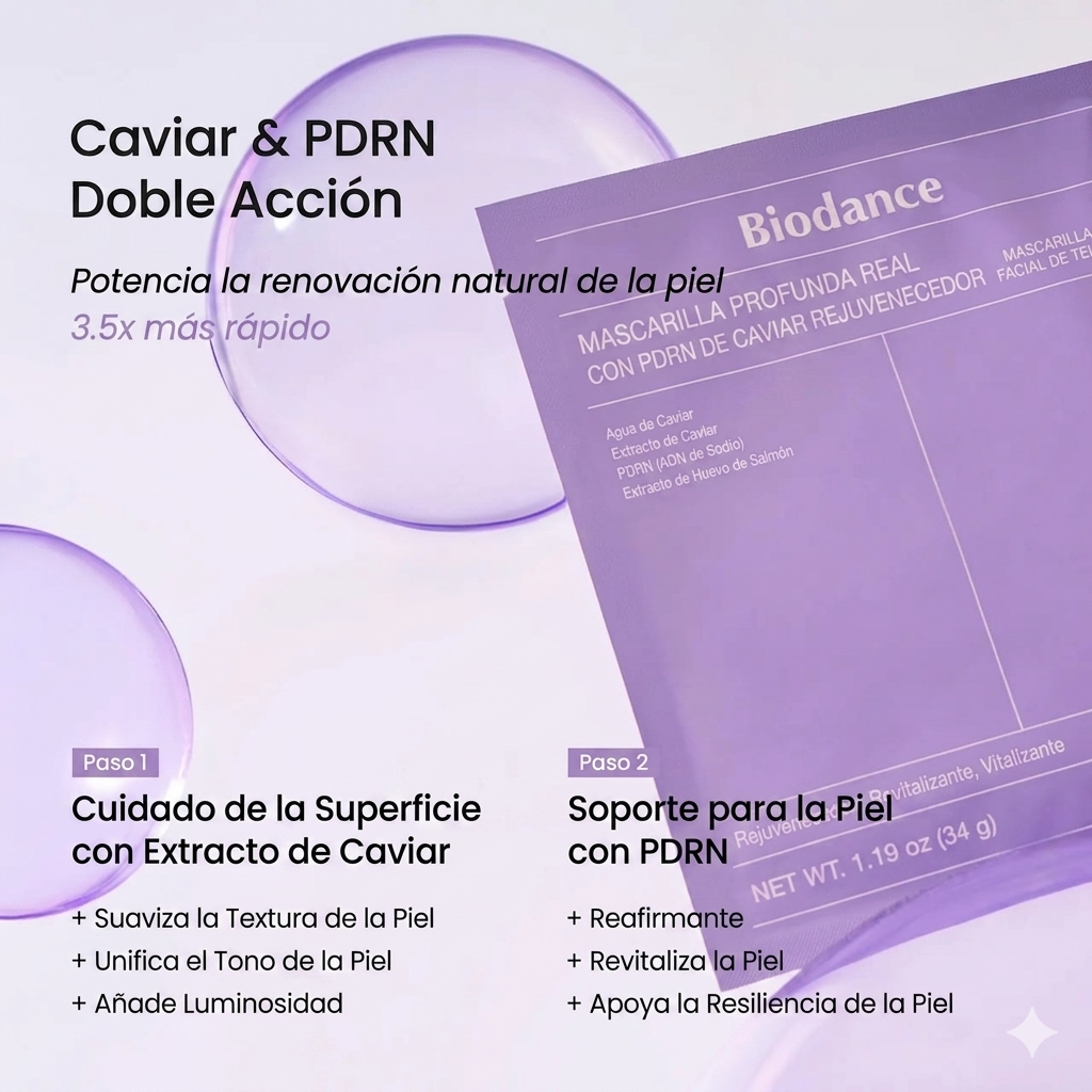Mascarilla nocturna PDRN de Caviar reparadora