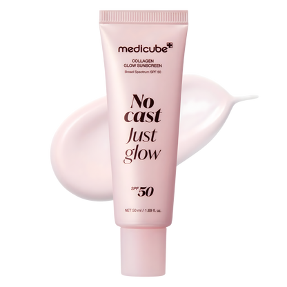 Protector solar con colágeno SPF 50 – hidratante, sin residuo blanco y efecto glow.