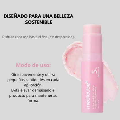 Bálsamo multiuso de colágeno rosa con PDRN – Efecto volumen y reafirmante.