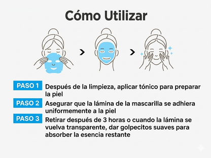 Mascarilla glow booster con acido hialuronico y PDRN (5 und.)