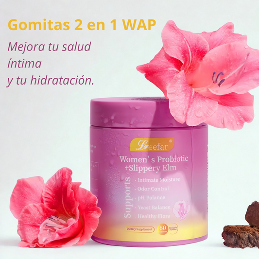 Gomitas probióticas femeninas para equilibrio del ph e hidratación.