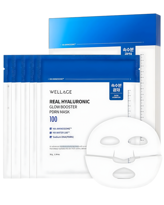Mascarilla glow booster con acido hialuronico y PDRN (5 und.)